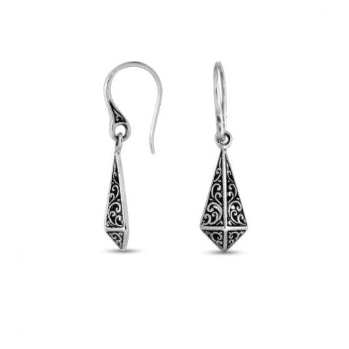 Silver 925 Geometric Filigree Taper Earrings • Perfect Gift for Her • Handcrafted Design