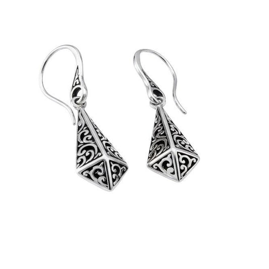 Silver 925 Geometric Filigree Taper Earrings • Perfect Gift for Her • Handcrafted Design Alain Orbiz Jewelry