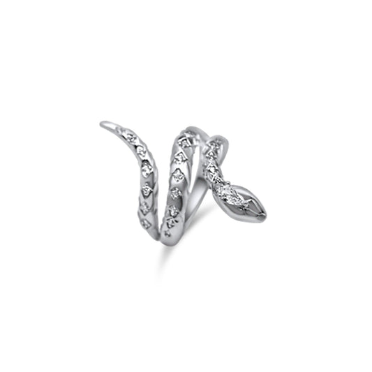 Snake 925 Silver Ring •Cubic Zirconia Ring •Silver Animal Ring •Adjustable Ring •Gift just because for her
