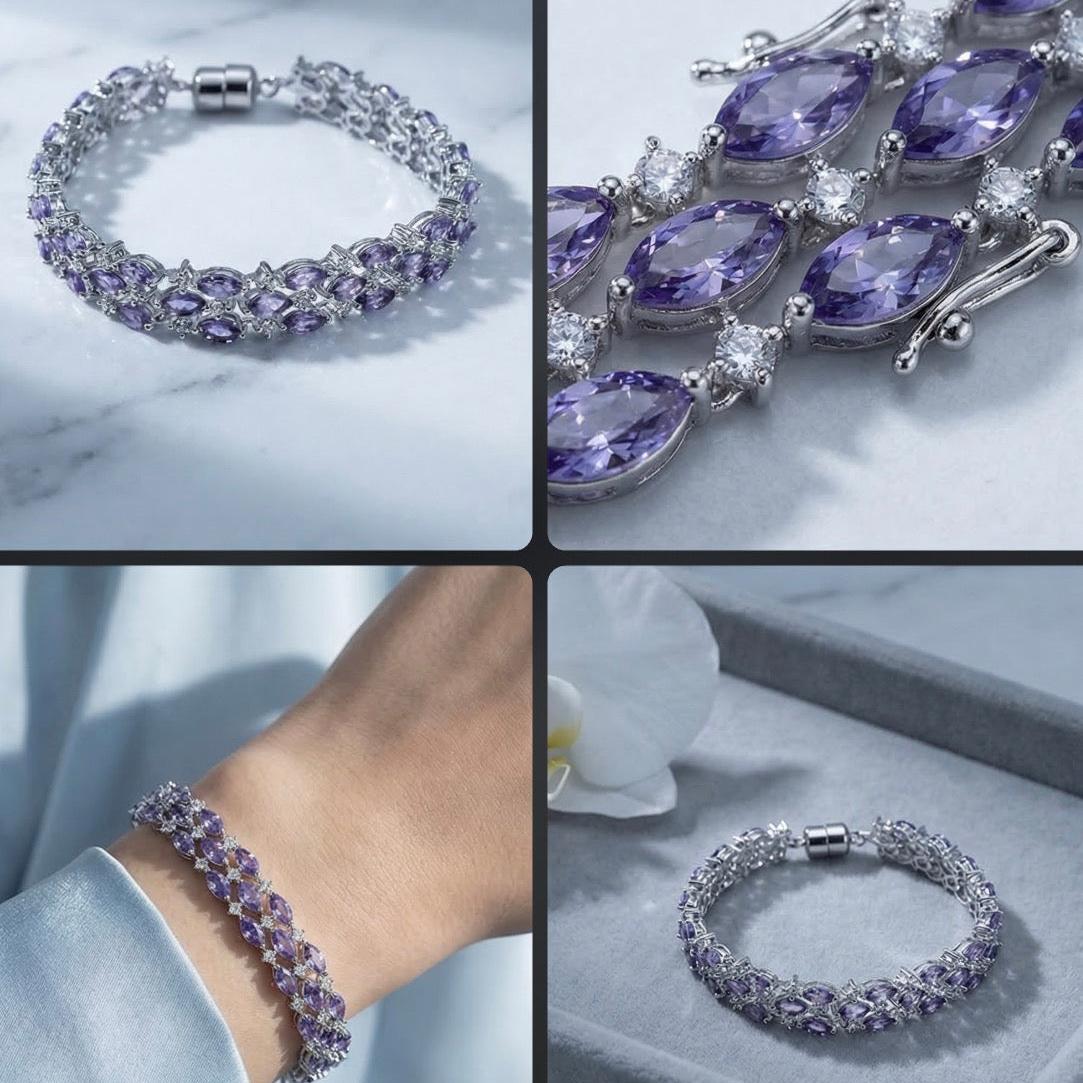 Tanzanite, Zircon Bracelet 925 Silver •December Birthstone Bracelet • Something Blue for the Bride •Every Day Bracelet Alain Orbiz Jewelry