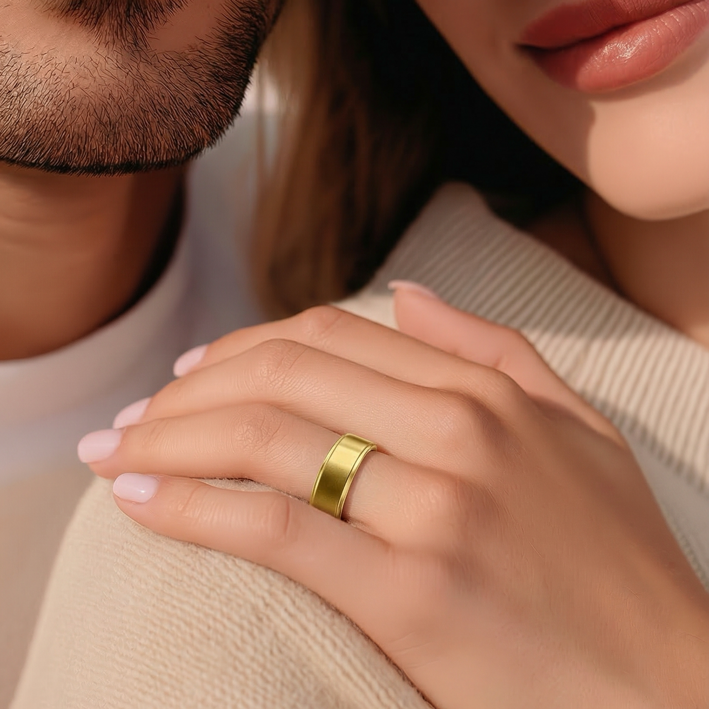 Tungsten Gold Brushed Ring •Yellow Tungsten Ring •Unisex Ring band •Couple Ring AOJ - Alain Orbiz Jewelry
