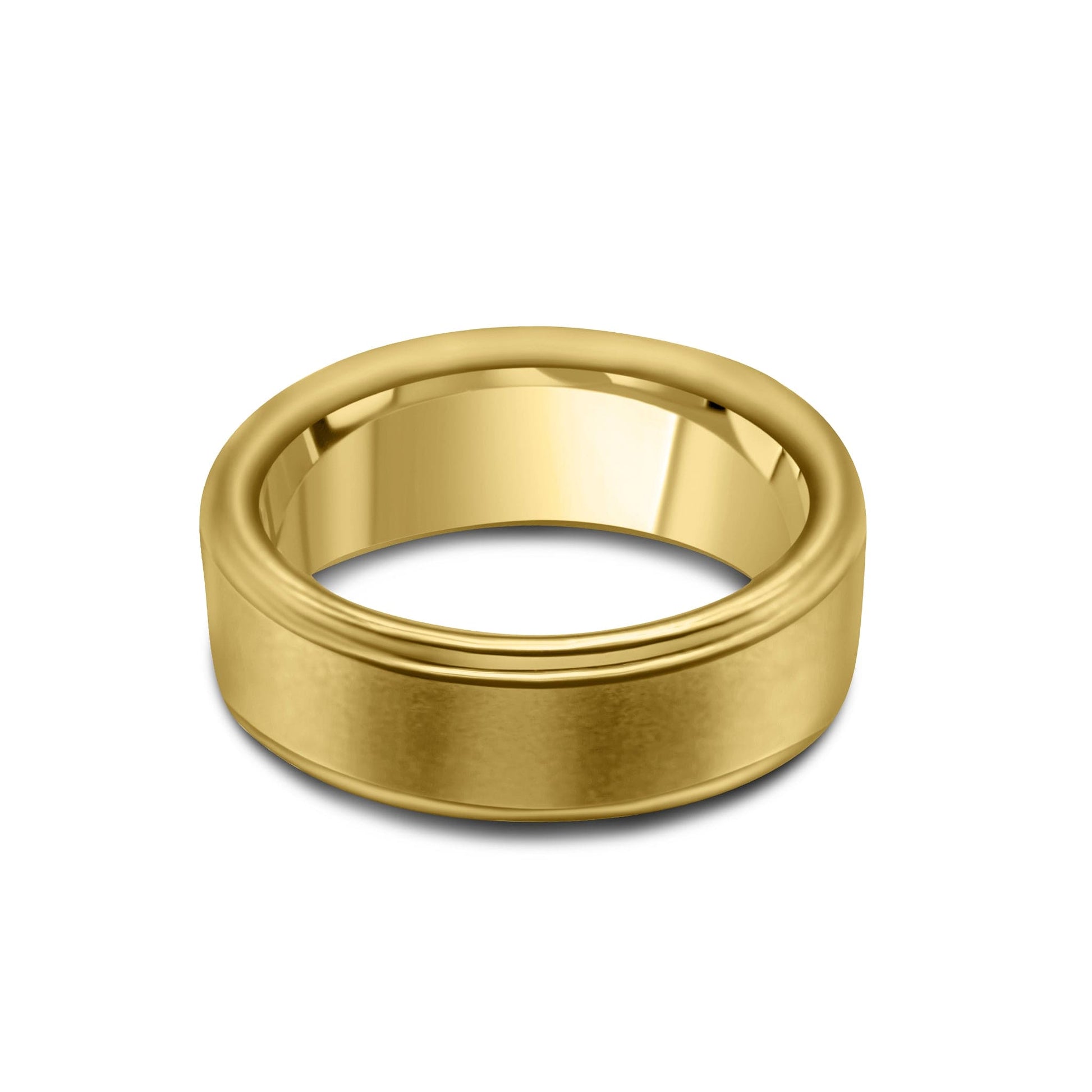 Tungsten Gold Brushed Ring •Yellow Tungsten Ring •Unisex Ring band •Couple Ring