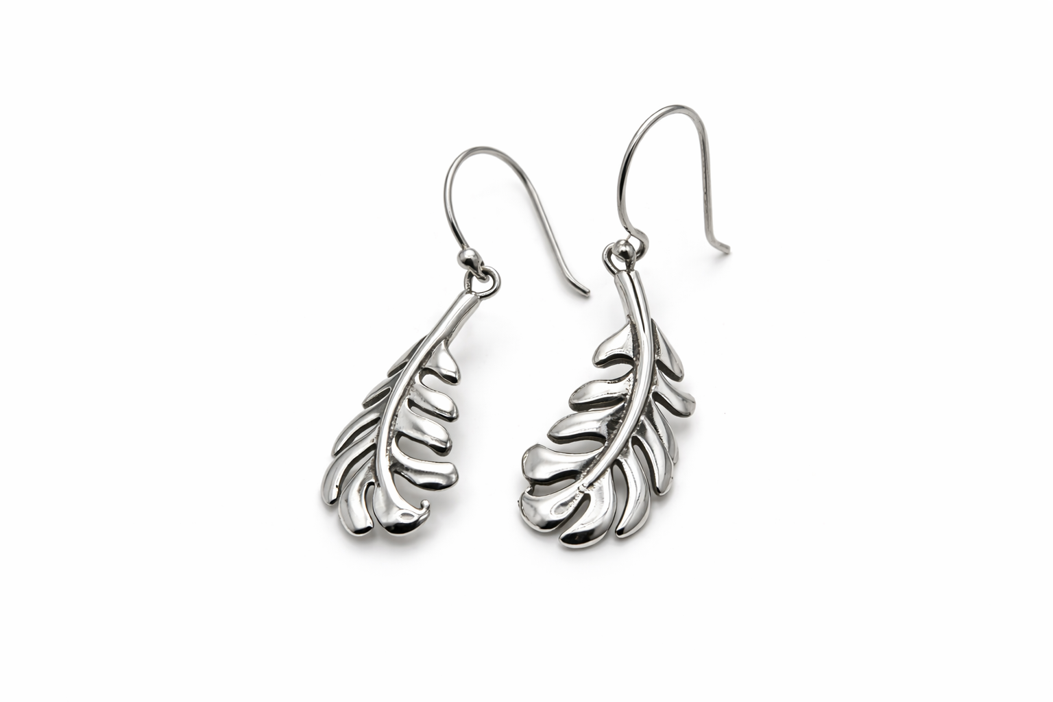 Sterling Silver Feather Curve Drop Earrings • Handcrafted Elegance • Perfect Gift for Her Alain Orbiz Jewelry