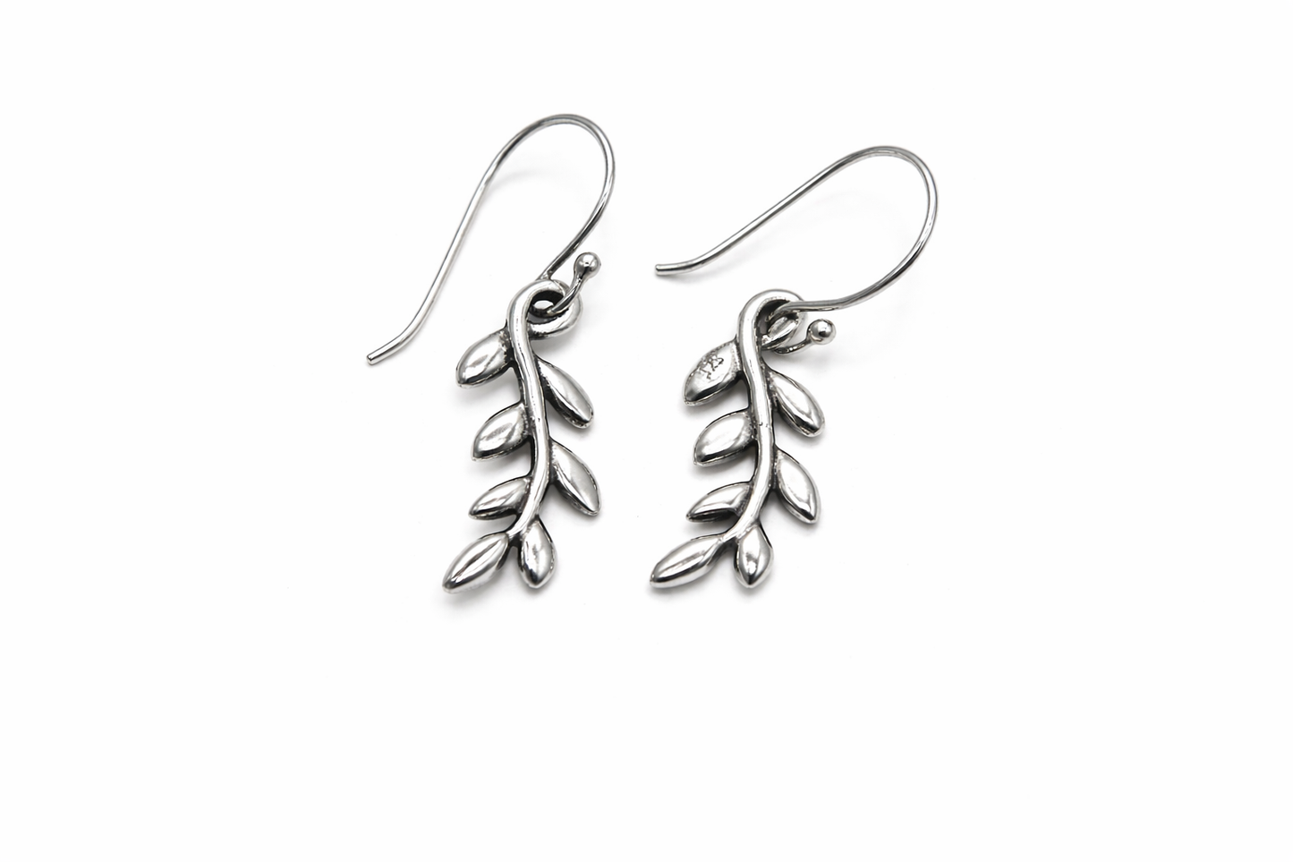 Leaf Branch Drop Earrings • Sterling Silver • Elegant Nature-Inspired Jewelry • For her Alain Orbiz Jewelry