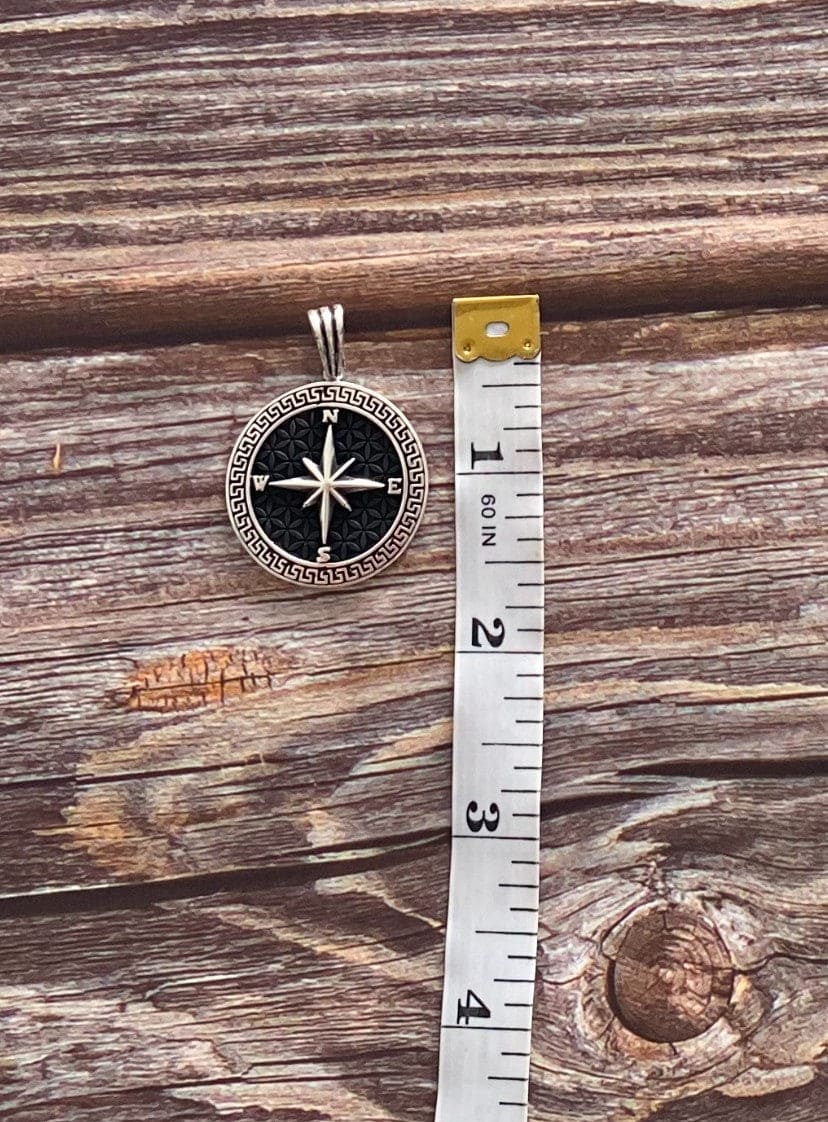 925 Silver Compass Necklace Pendant •North Star Compass Charm •Dainty Men Jewelry •Gift for Traveler •-Alain Orbiz Jewelry