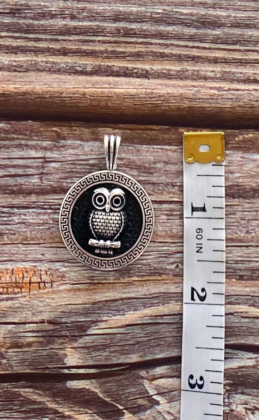 Owl Silver 925 Pendant •Round Animal Pendant •Dainty Owl Necklace •Protection Jewelry •Inspiring Gift-Alain Orbiz Jewelry