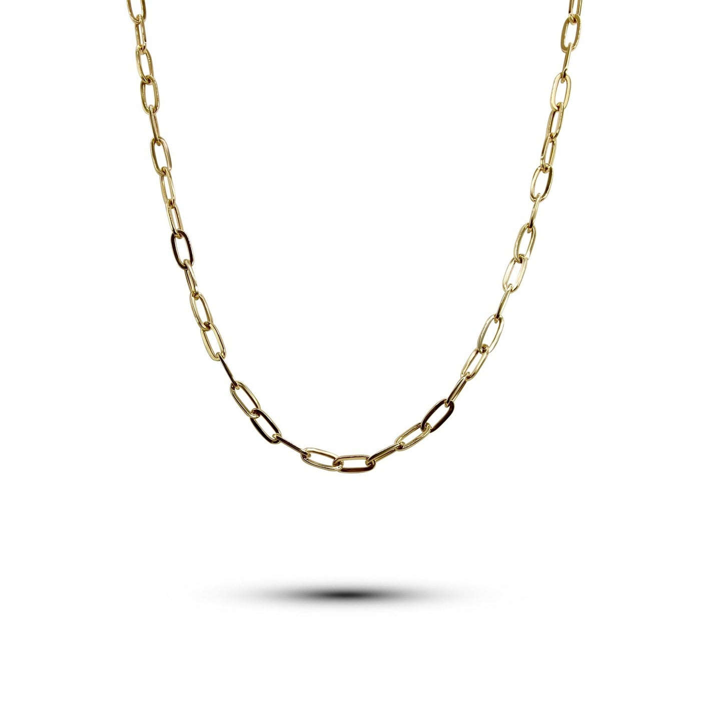 14K Gold Paperclip Necklace Chain •24 inches •Perfect for Layering Necklace • For Men or Woman