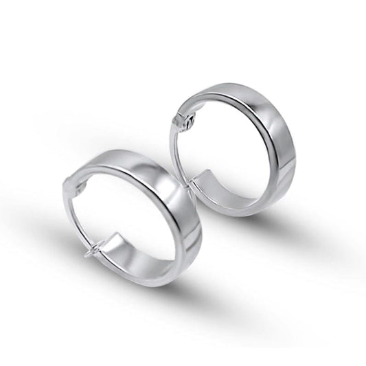 14K Solid White Gold Hoop Earrings •Minimalist Gold Hoop Earrings •Gift for her •Elegant and Classy