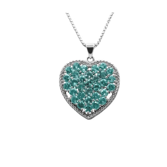 Green Apatite Heart-shaped Pendant 925 Silver •18 inches Necklace •Natural Gemstone Pendant •Everyday Gift