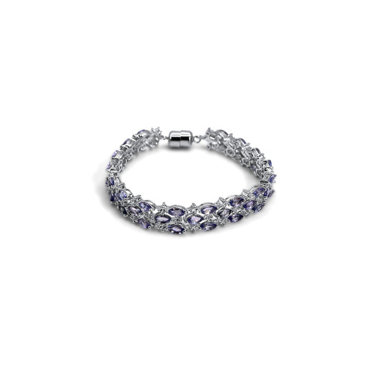 Tanzanite, Zircon Bracelet 925 Silver •December Birthstone Bracelet • Something Blue for the Bride •Every Day Bracelet-Alain Orbiz Jewelry