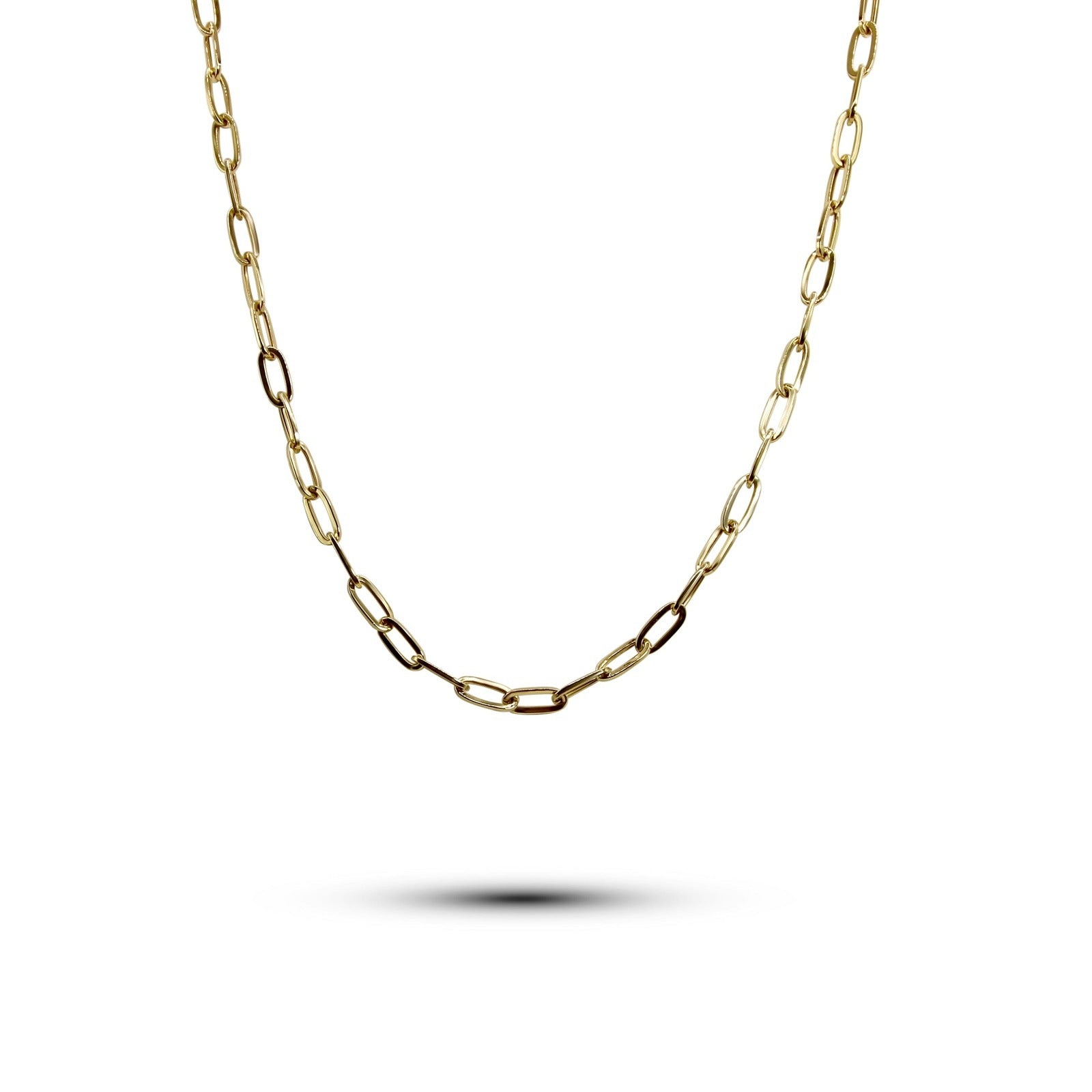 14K Gold Paperclip Necklace Chain •24 inches •Perfect for Layering Necklace • For Men or Woman-Alain Orbiz Jewelry