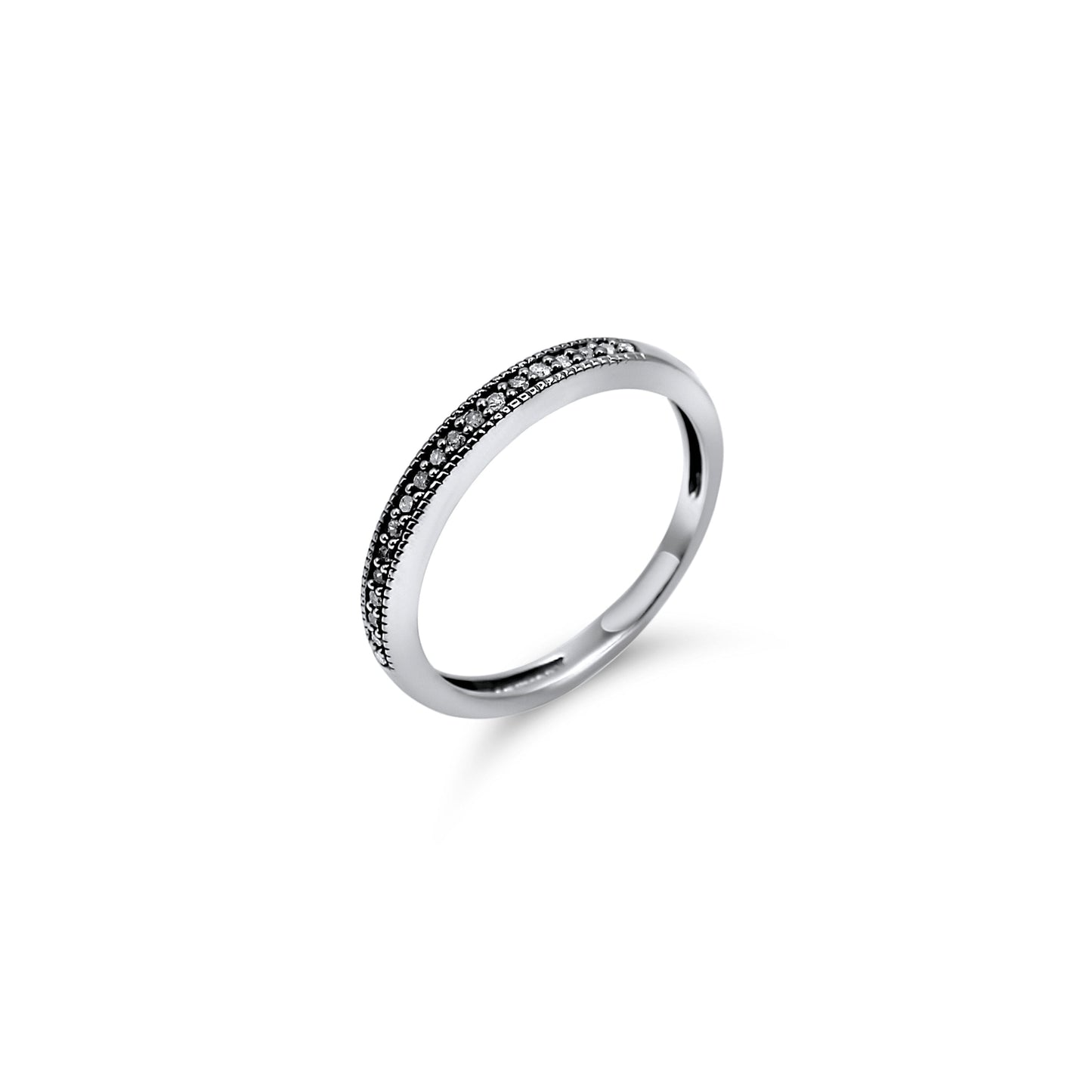 Ring 10K White Gold with Diamonds • Symbol of faithfulness, love, •Eternity Band •Stackable Ring-Alain Orbiz Jewelry