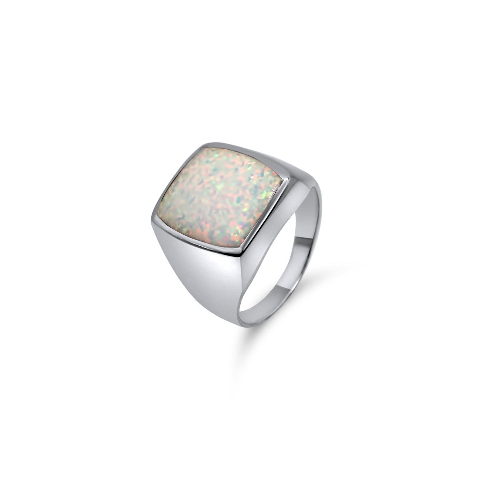 Opal Ring 925 Silver •Pinky Ring •Bezel Setting •Ring for him or her •Unique Gift