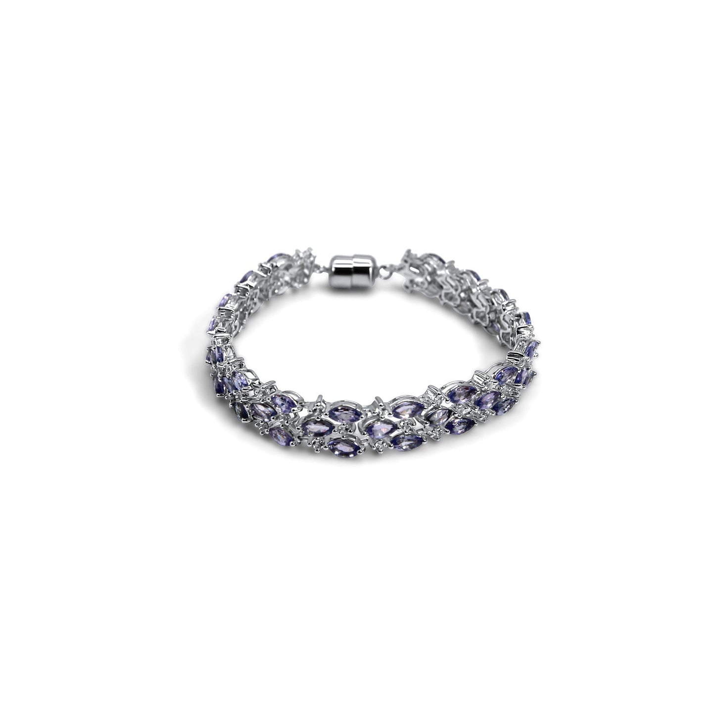 Tanzanite, Zircon Bracelet 925 Silver •December Birthstone Bracelet • Something Blue for the Bride •Every Day Bracelet