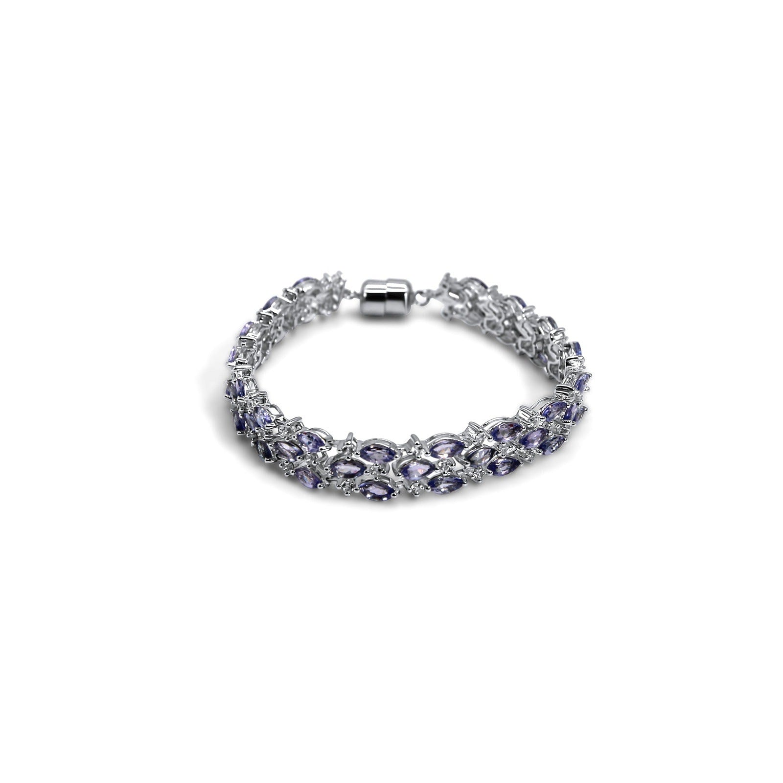 Tanzanite, Zircon Bracelet 925 Silver •December Birthstone Bracelet • Something Blue for the Bride •Every Day Bracelet