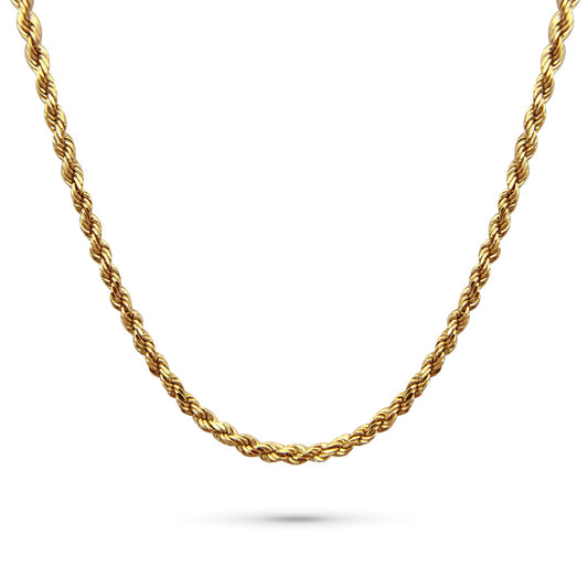 14K Gold Rope Necklace •For him or her •With Lobster clasp •26 inches-Alain Orbiz Jewelry